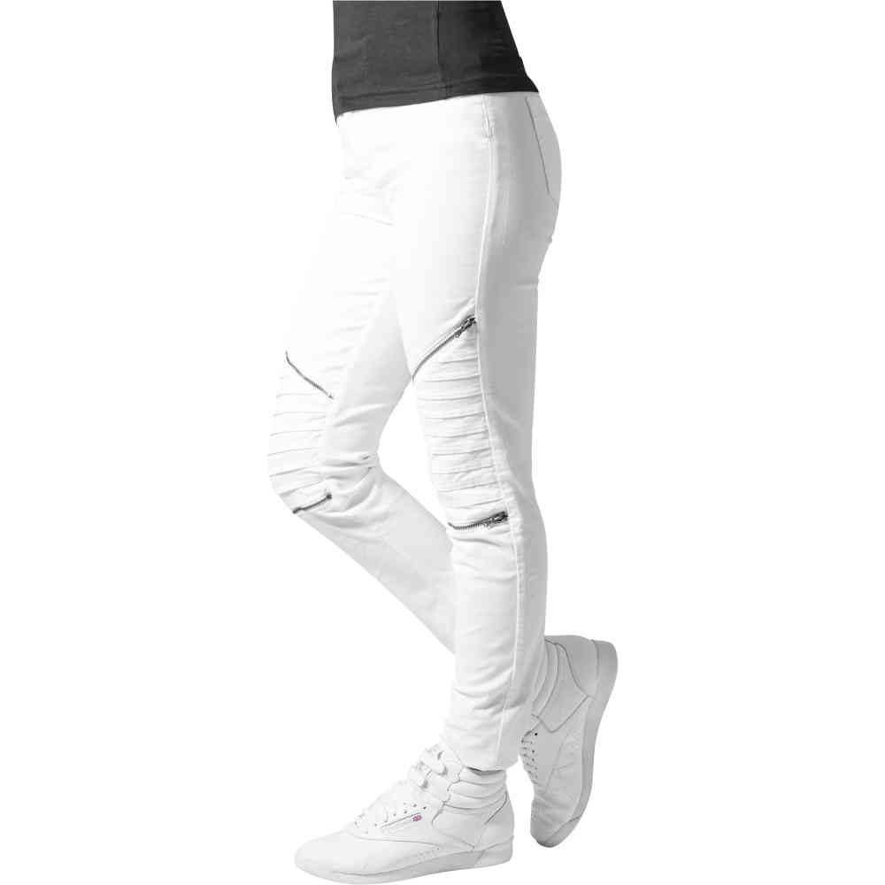 Urban Classics - Stretch Biker Jeans skinny - Blanc